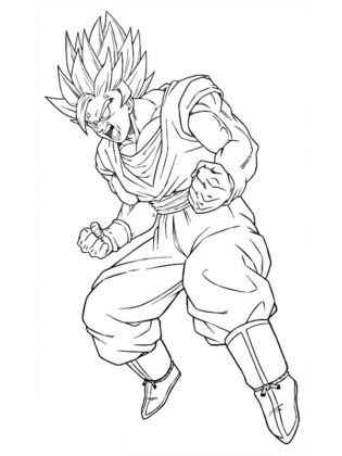 dibujo de goku para colorear