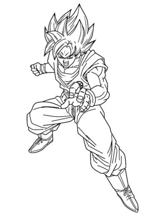 dibujos de goku para colorear