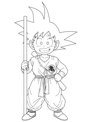 dibujos goku para colorear