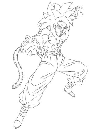 dibujos goku para colorear