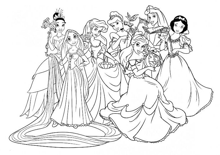 dibujos princesas para colorear
