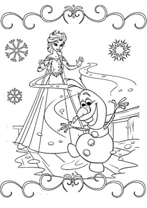 frozzen para colorear