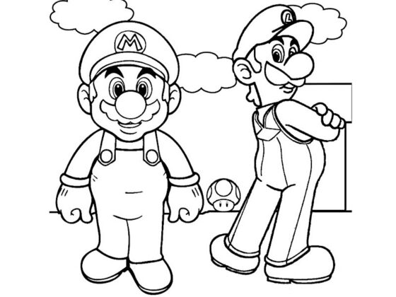 mario bros para colorear