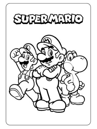 mario bros para colorear