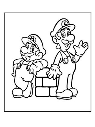 mario bros para colorear