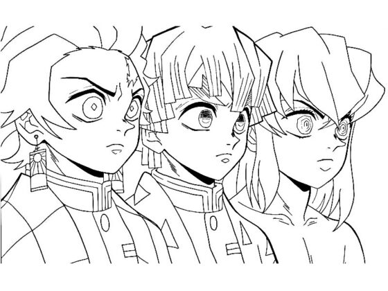 demon slayer para colorear