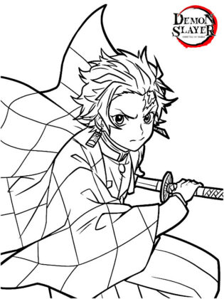 demon slayer para colorear