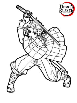 demon slayer para colorear