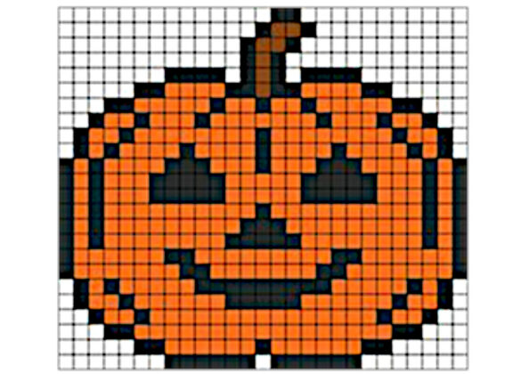 calabaza halloween pixel art