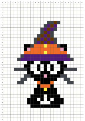 halloween cat pixel art