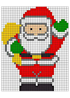 papa noel pixel art