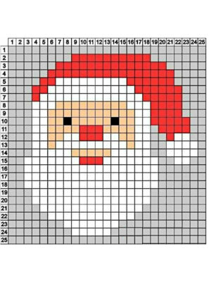 papa noel pixel art