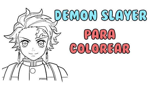 demon slayer para colorear