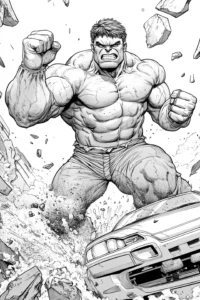 dibujo para colorear de hulk