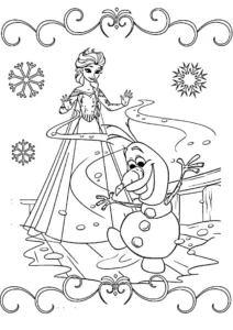 dibujo para colorear frozen