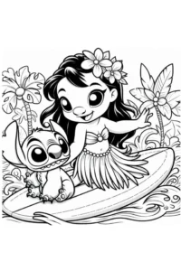 dibujo para colorear lilo y stitch