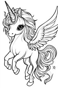 dibujo unicornio para colorear
