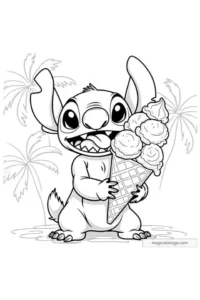 dibujos para colorear de stitch kawaii