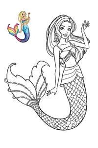 sirena barbie para colorear