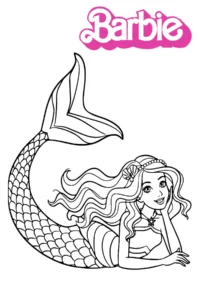 sirenas barbie para colorear
