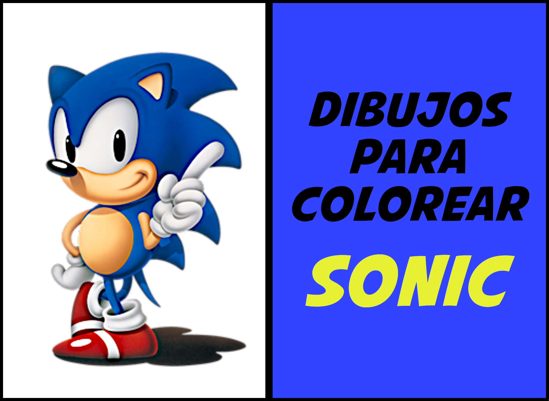 sonic para colorear