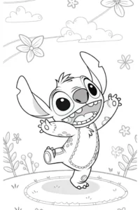 stitch para colorear enamorado