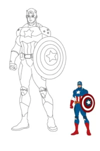 capitan america para colorear