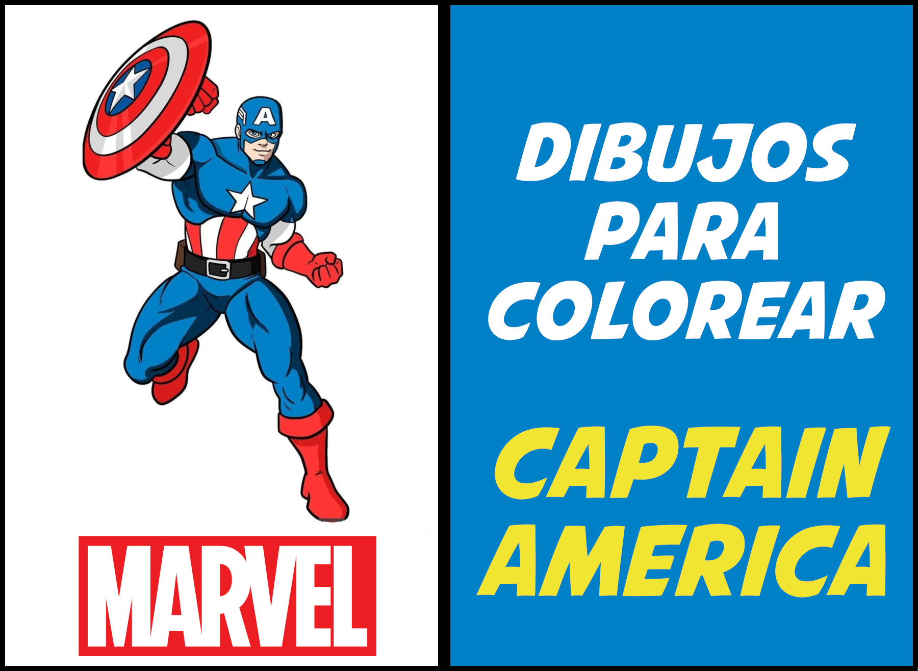 capitan america para colorear