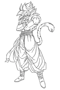 dibujo son goku para colorear