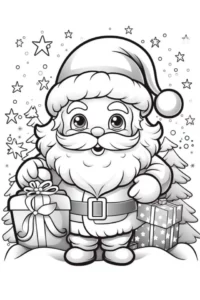 papa noel para colorear