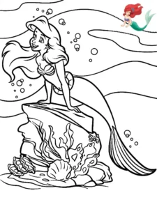 ariel la sirenita para colorear
