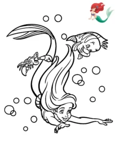ariel sirenita para colorear