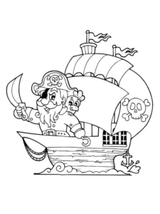 barco pirata para colorear