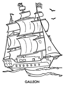 barco pirata para colorear