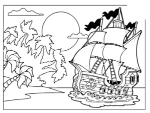 barco pirata para colorear