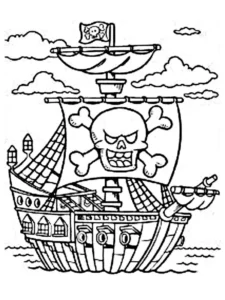 barcos piratas para colorear