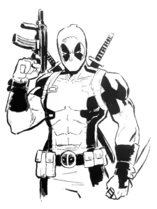 deadpool dibujo para colorear