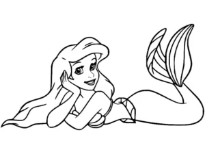 dibujo de la sirenita para colorear