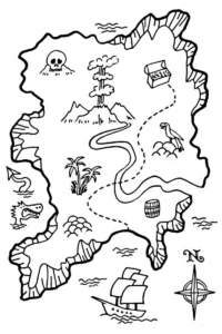 dibujo mapa tesoro