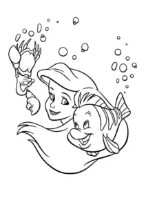 dibujos de la sirenita para colorear