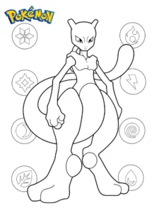 dibujos de mewtwo