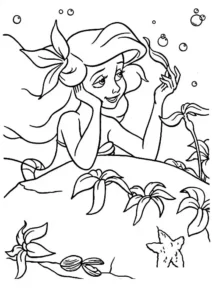 dibujos para colorear la sirenita