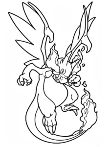 mega charizard para colorear