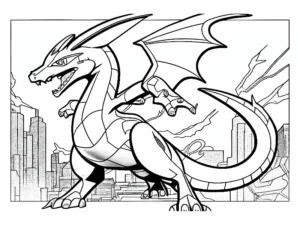 mega charizard para colorear
