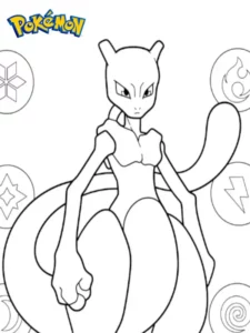 mewtwo para colorear