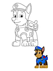 patrulla canina chase para colorear