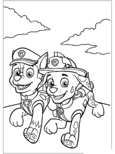 paw patrol marshall para colorear
