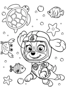 paw patrol skye para colorear