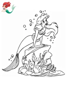 princesa ariel para colorear