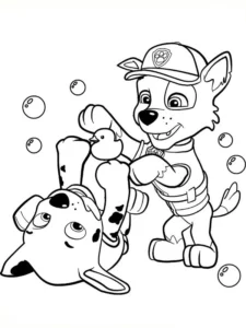rocky patrulla canina para colorear